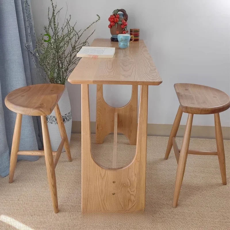 Bar table Household long table against the wall Antique solid wood