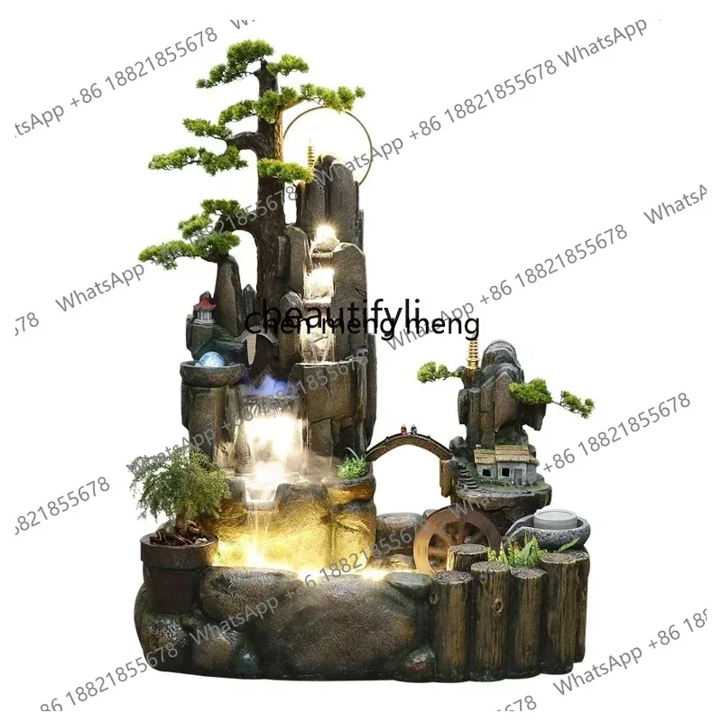 lhy 26 new yj Artificial Mountain and Fountain Waterscape Indoor Balcony Courtyard Decorative Creative Humidification Floor Orna