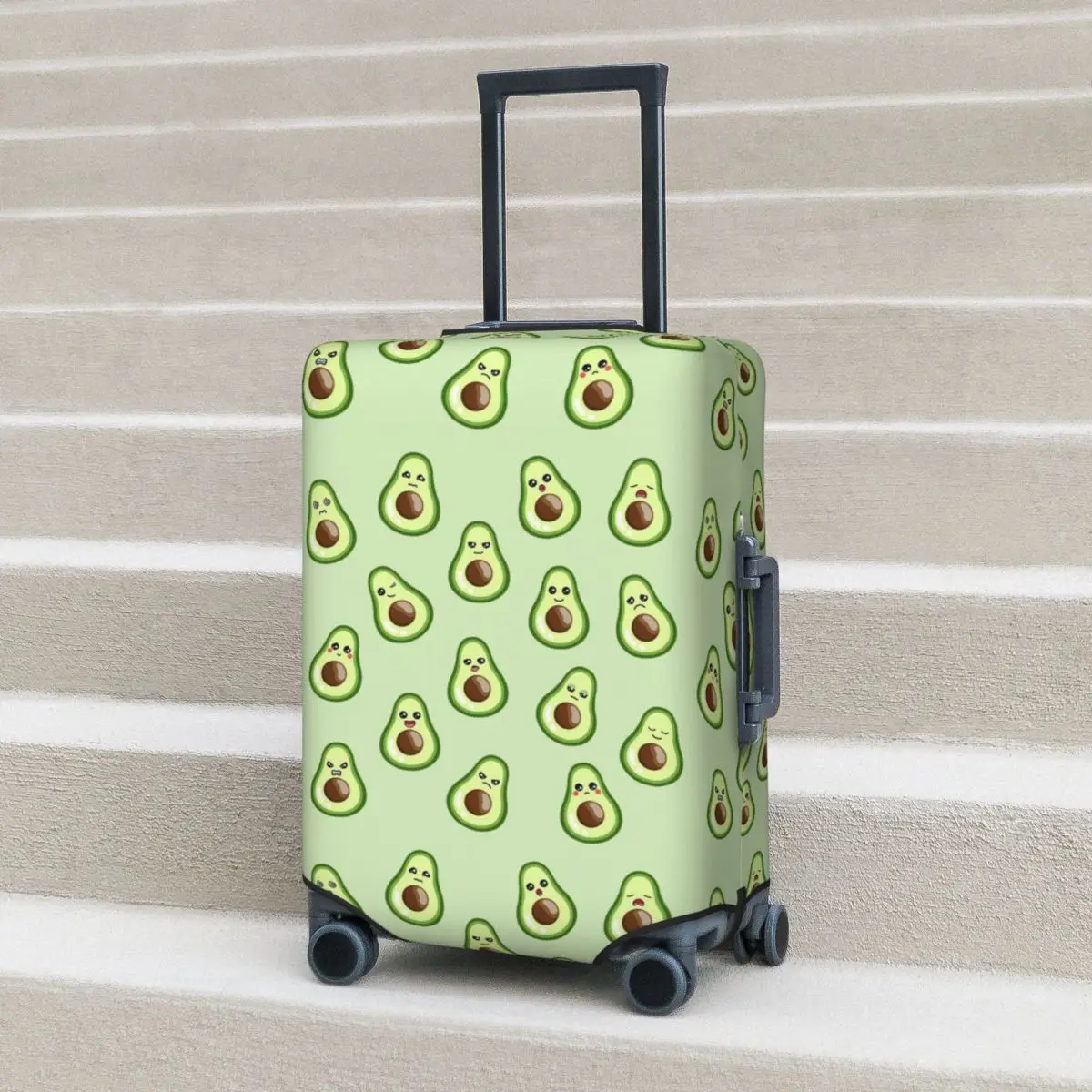 

Funny Avocado Emoticons Suitcase Cover Protection Elastic Trip Luggage Protector Covers for 18-32 Inch