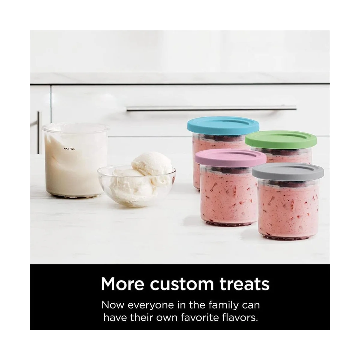 Ice Cream Pints Cup, Ice Cream Containers with Lids for Ninja Creami Pints NC301 NC300 NC299AMZ Series Ice Cream Maker