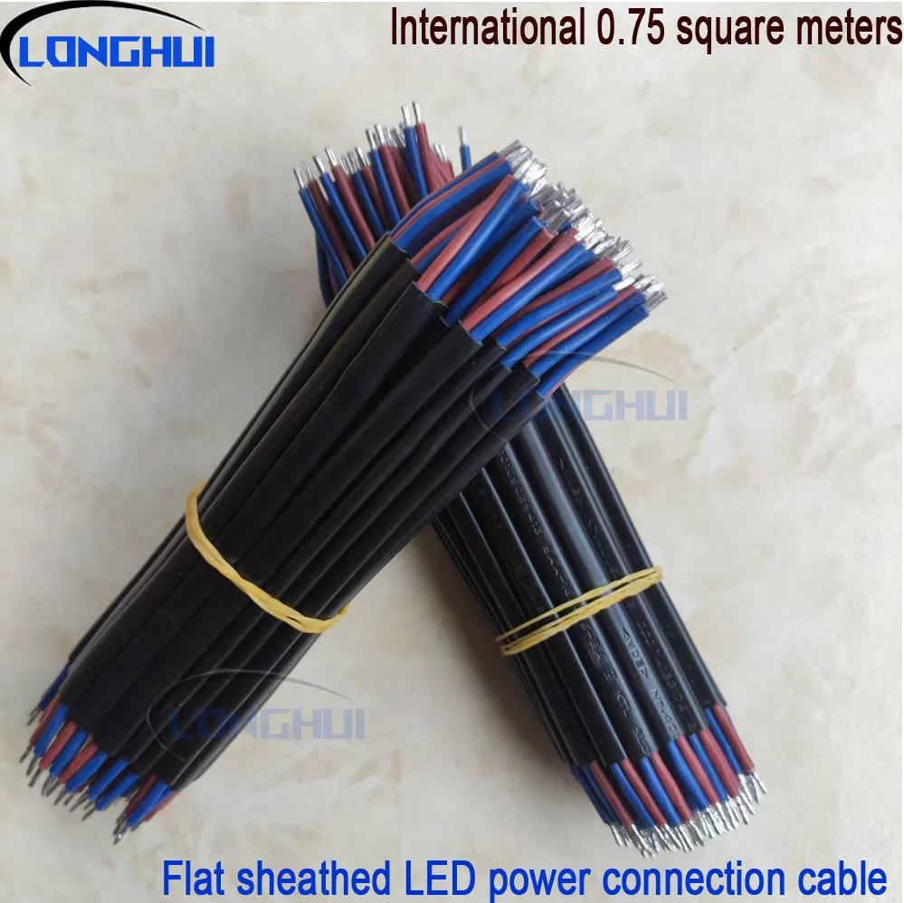 

Two Core White Flat Wire LED Power Drive AC Input Sheathed Pure Copper 0.75 Square Black Power Wire for Electronic Projects