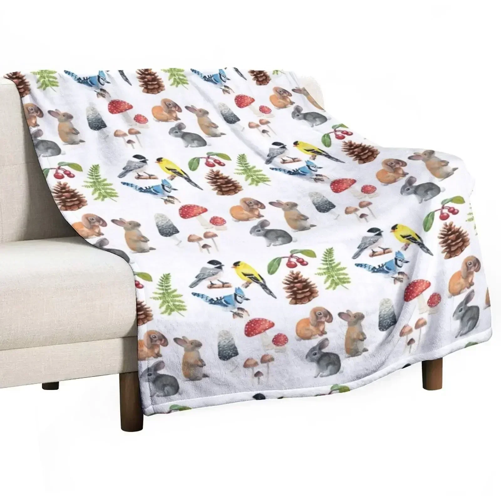 Woodland Flora and Fauna Throw Blanket Thermal christmas decoration Bed linens blankets ands decorative Blankets