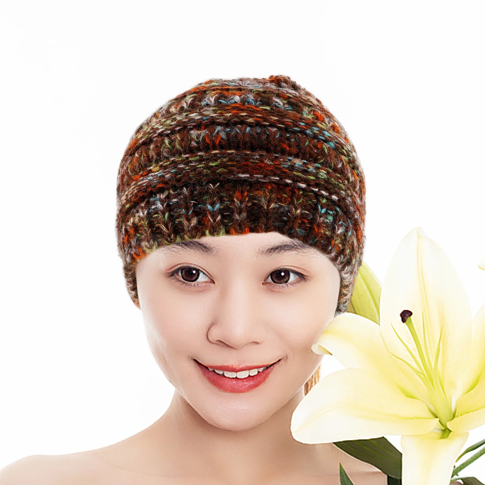 

2Pcs Women Knit Headband Warm Winter Hairband Comfortable Stretch Fabric Fashionable Knitting Pattern Multi Way Wear As Head