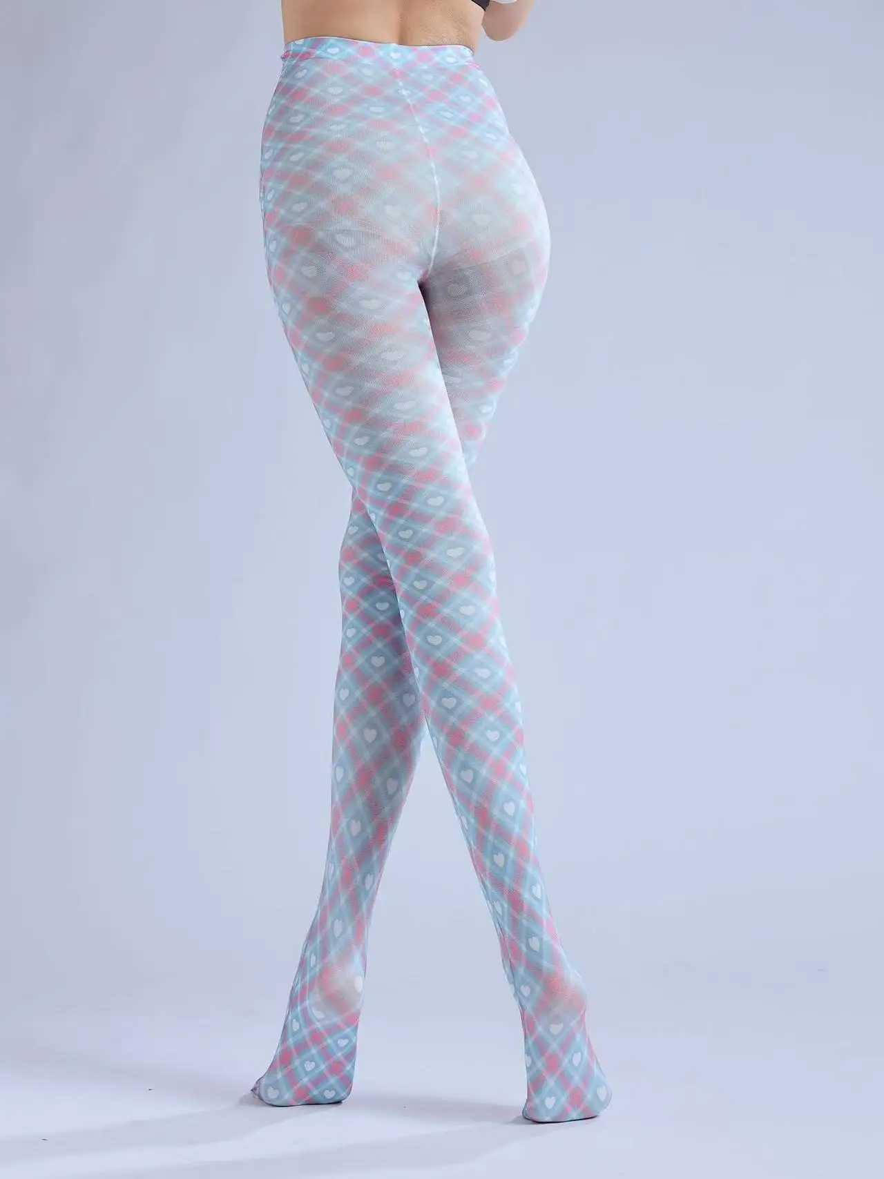 لباس داخلي شبكي مطبوع على الطراز البريطاني للبنات ، بنطلون ضيق بنمط فاخر ، Yards مع جوارب ، لون أحمر صافي