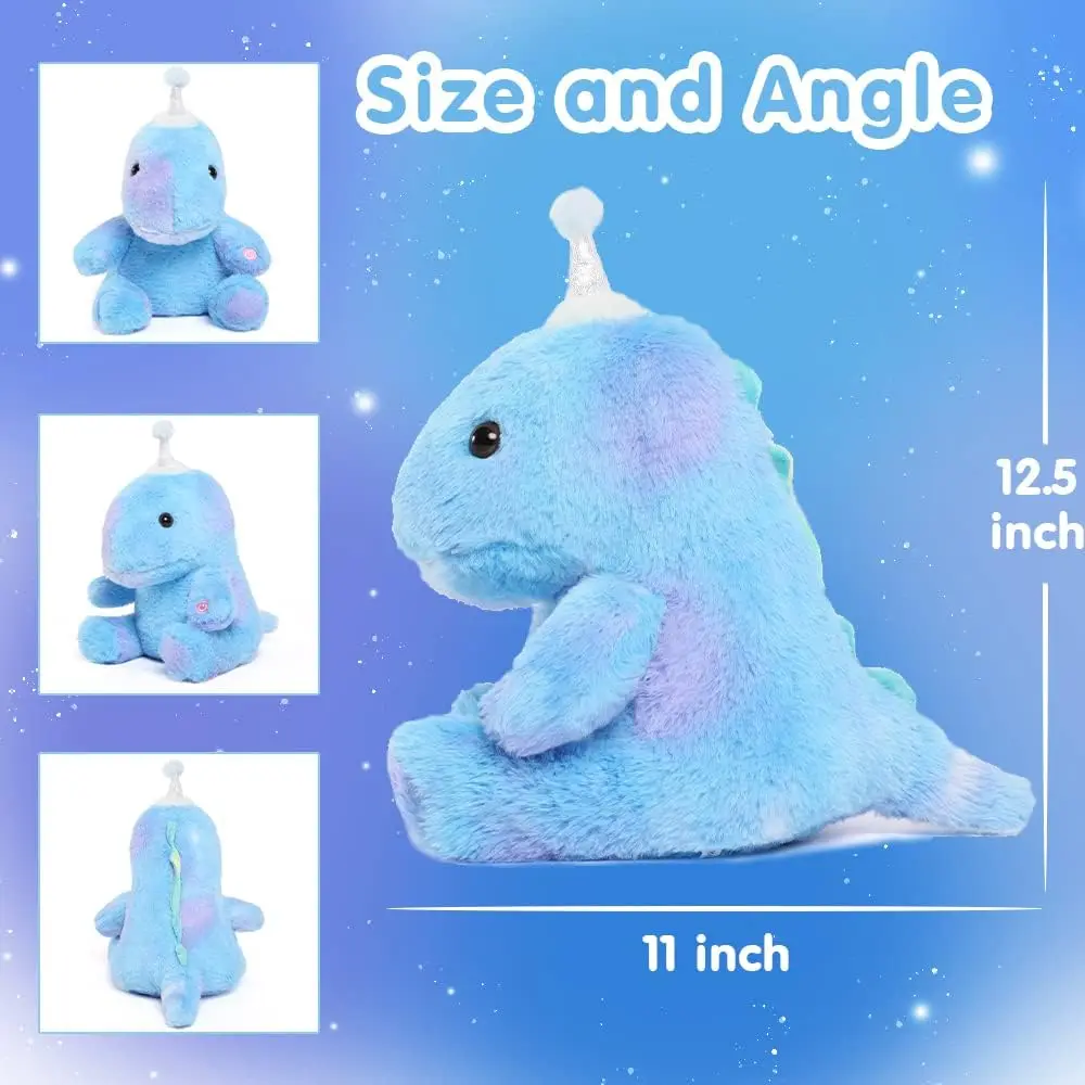 Tezituor-dinosaurio iluminado, Animal relleno, luz nocturna suave y bonita, juguetes de peluche de dinosaurio con luz colorida, regalo para niños