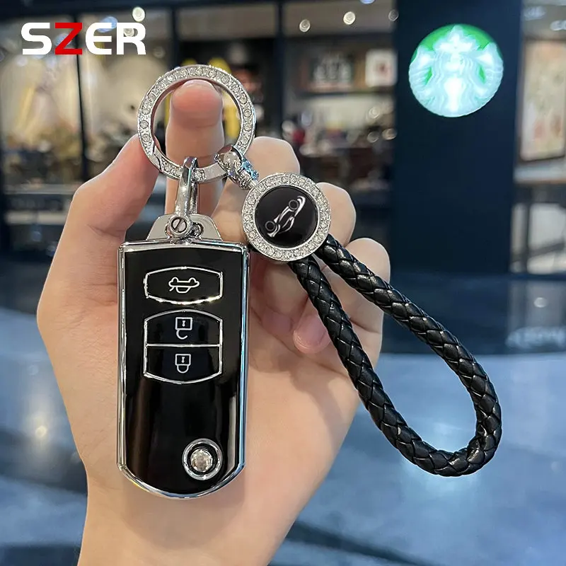2 3 Buttons Soft TPU Shell Fob Holder Car Flip Key Case Cover For Mazda Demio 2 3 5 6 M3 M5 M6 CX-5 CX7 CX9 RX8 MX5 MPV Keyless
