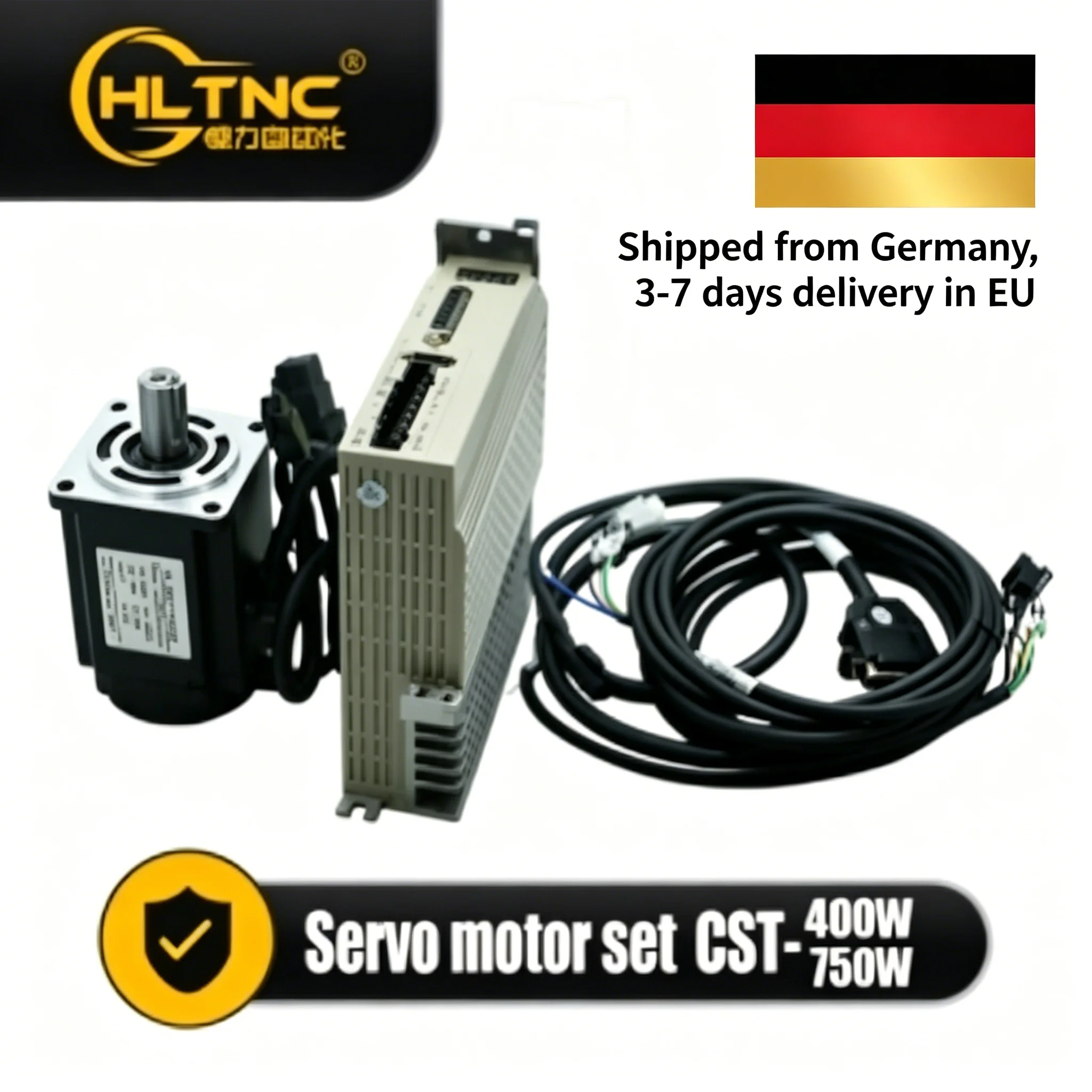 EU-Versand Servomotor-Kit 400W 750W 17-Bit Absolutwertgeber 3000RPM Servoantrieb 3M Kabel 5V 24V Pulse Modbus RS485 für CNC-Fräsmaschinen