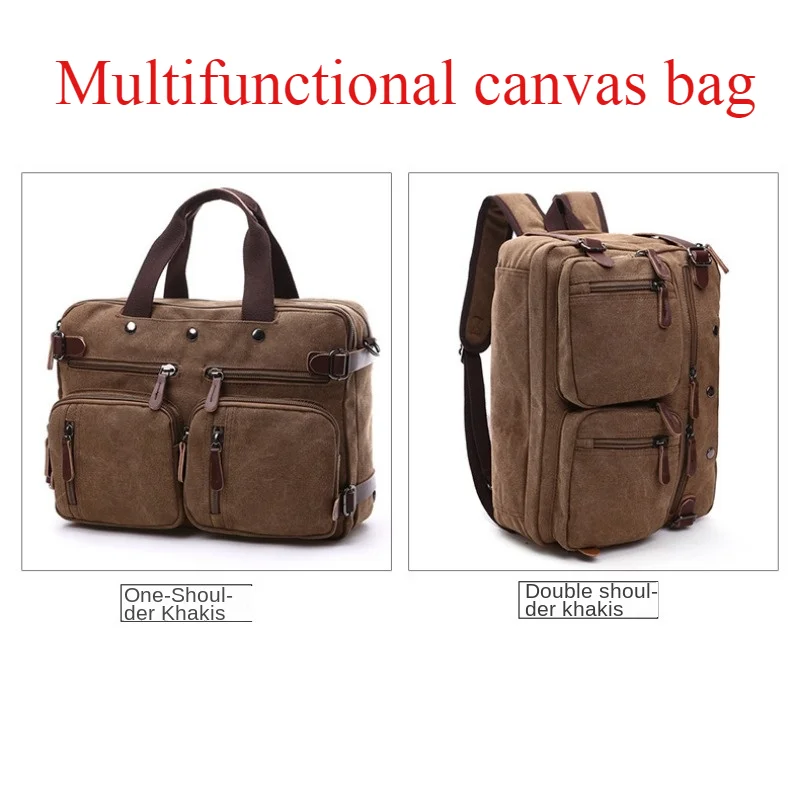 Business briefcase Hand messenger Large capacity computer bag Leisure travel bag Multifunctional canvas backpack