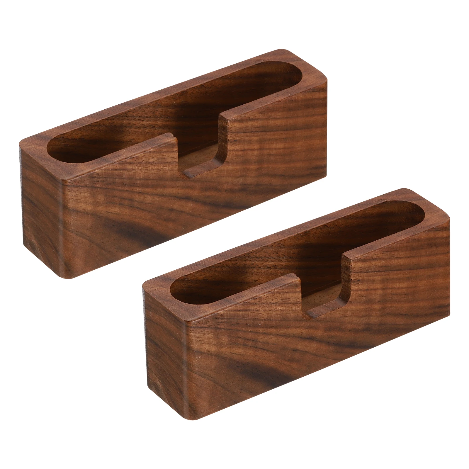 

2Pcs Wood Desktop Business Card Holder Square Wooden Card Stand Organizer Cards Display for Office Exhibition Office Supplies