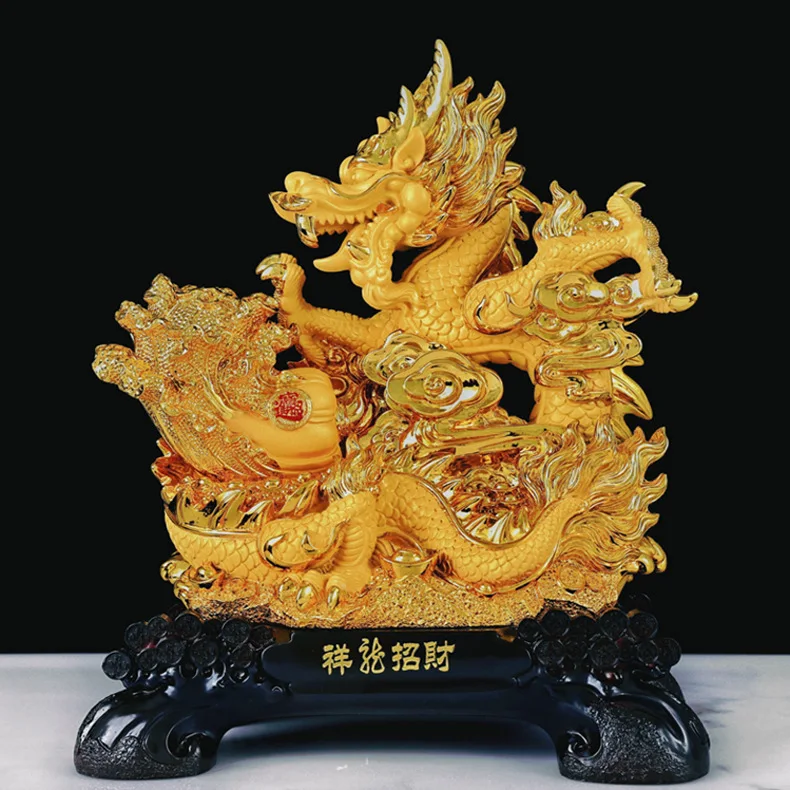 

Chinese Style Dragon Attracting Wealth Ornaments, Zodiac Dragon Year and New Year Gifts, Home Mascot Ornaments