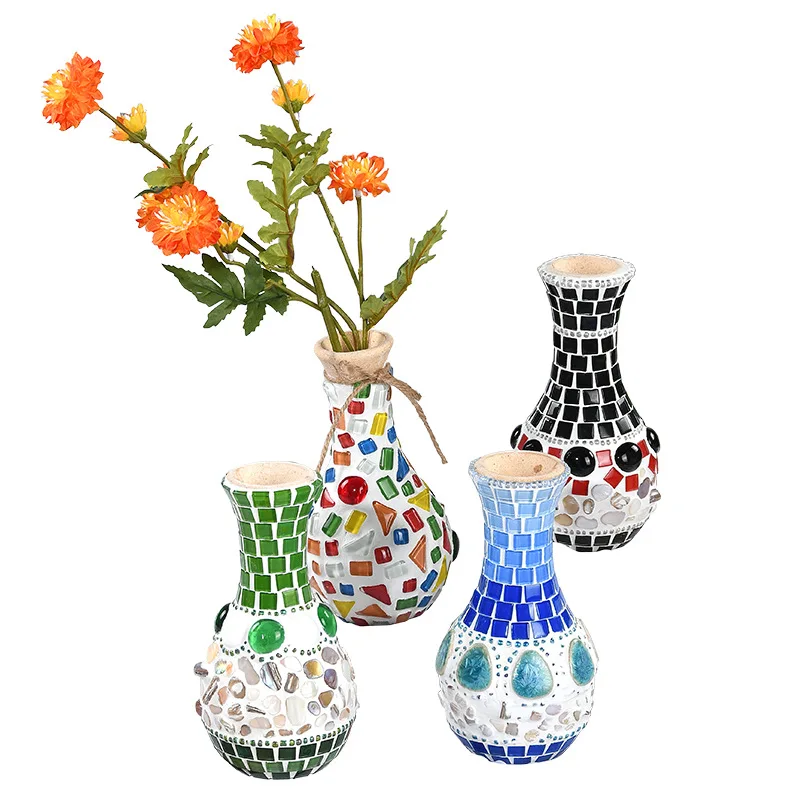 DIY Handmade Mosaic Vase Material Free Creative Production of Parent Child Spring Tour Children's Puzzle  Handmade Material Pack