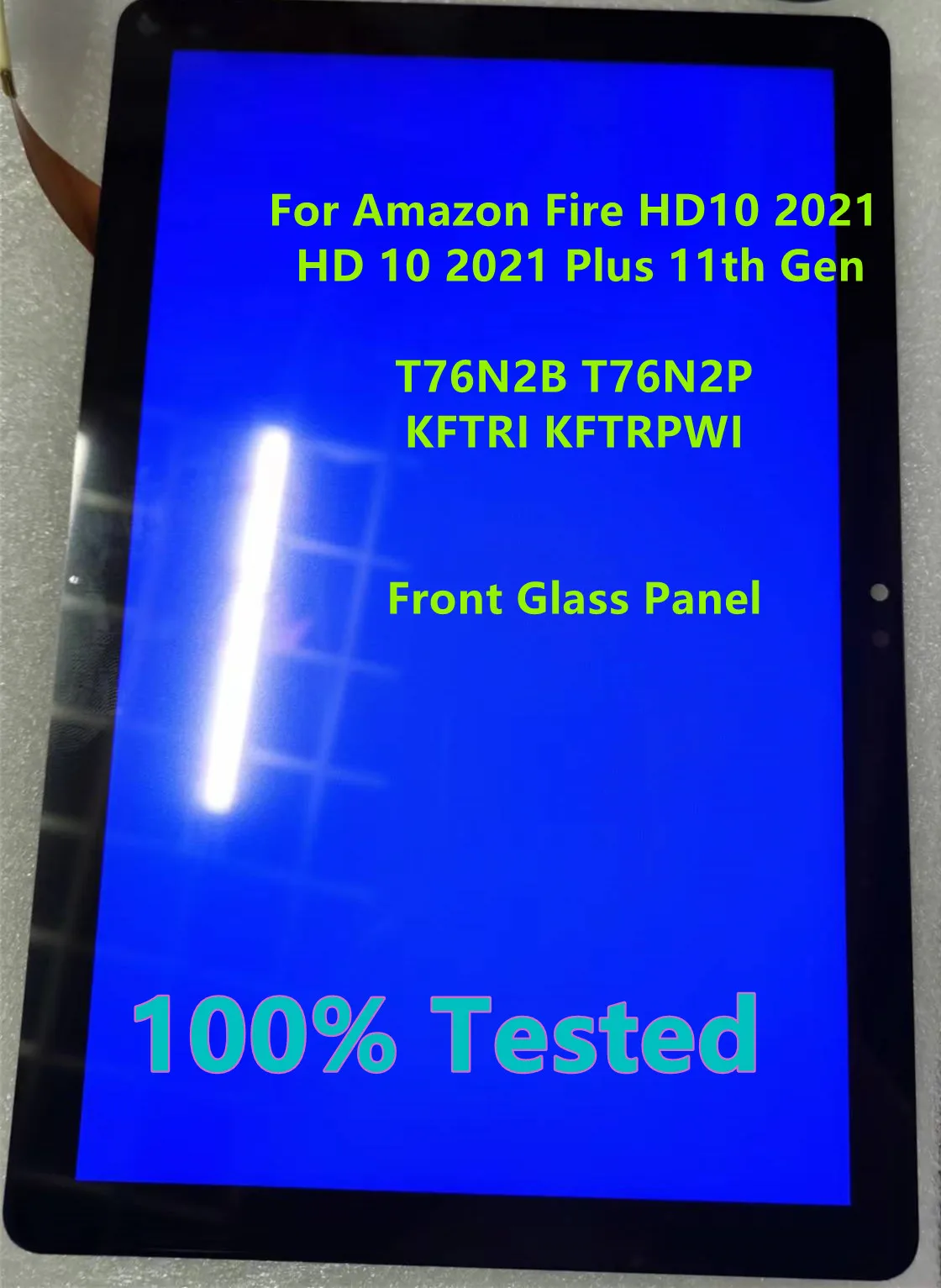 For Amazon Fire HD10 2021 HD 10 2021 Plus 11th Gen T76N2B T76N2P KFTRI KFTRPWI Front Glass Touch Screen LCD Outer Panel+OCA Glue