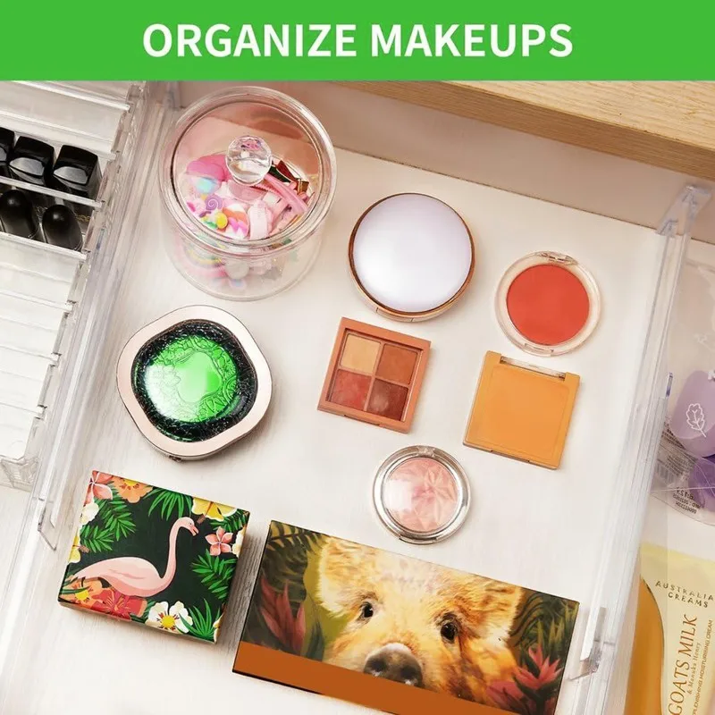 MOPHE-10Pack Adjustable Dresser Drawer Plastic Organizer Separators For Flatware, Utensil, Cosmetics,Underwear,Office Supplies