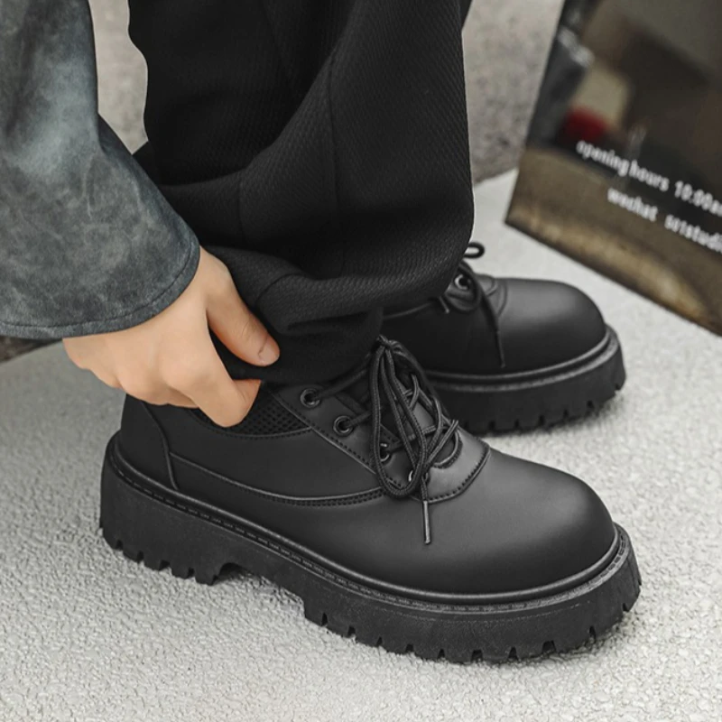 

Мужская весенне-осенняя нишевая модная тенденция, брендовый дизайн, универсальная повседневная модная обувь высокого качества на толстой подошве, увеличивающая рост