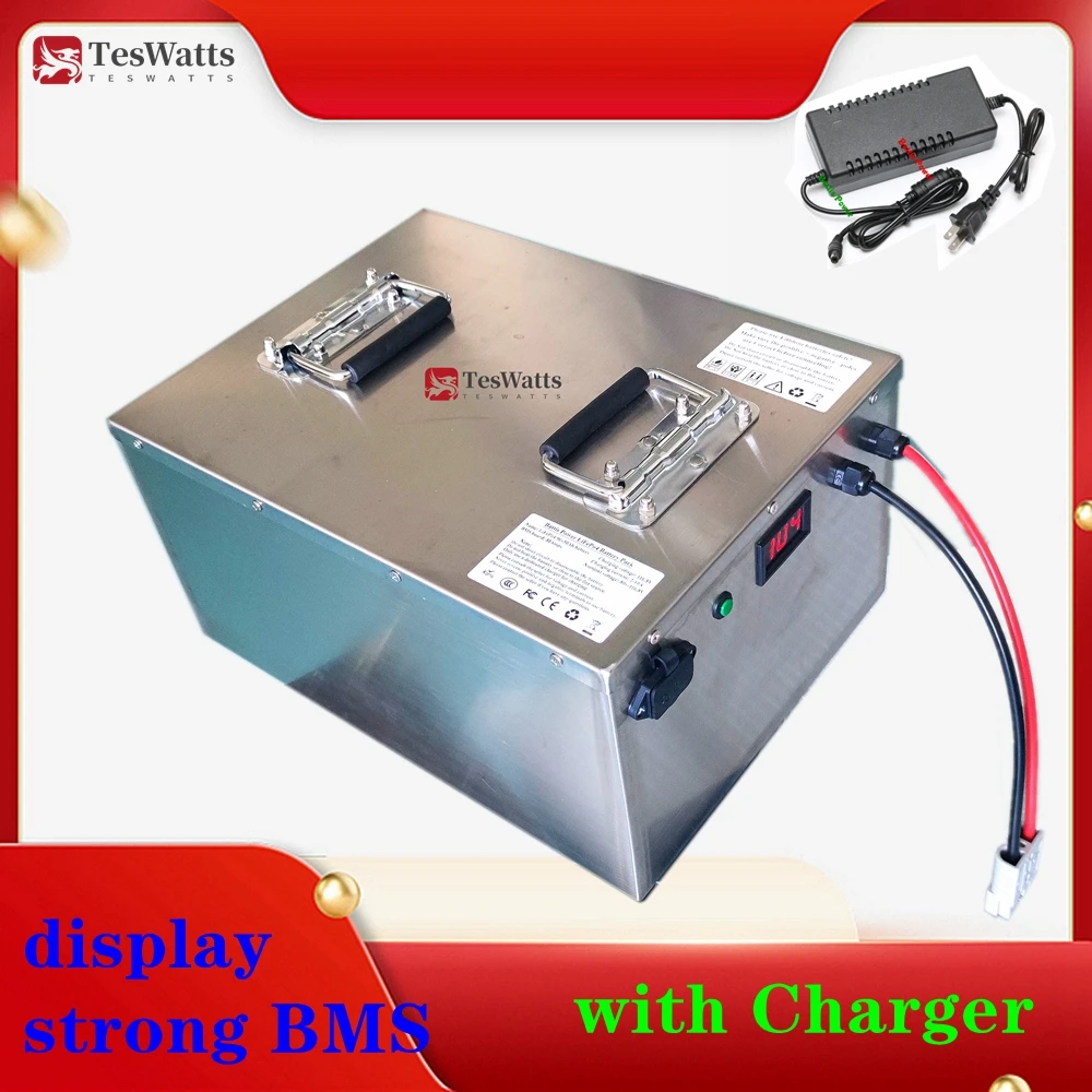 48V 100Ah 200Ah Lithium battery for 18kw 10kw inverter solar panels telecommunication Forklift ups+Charger