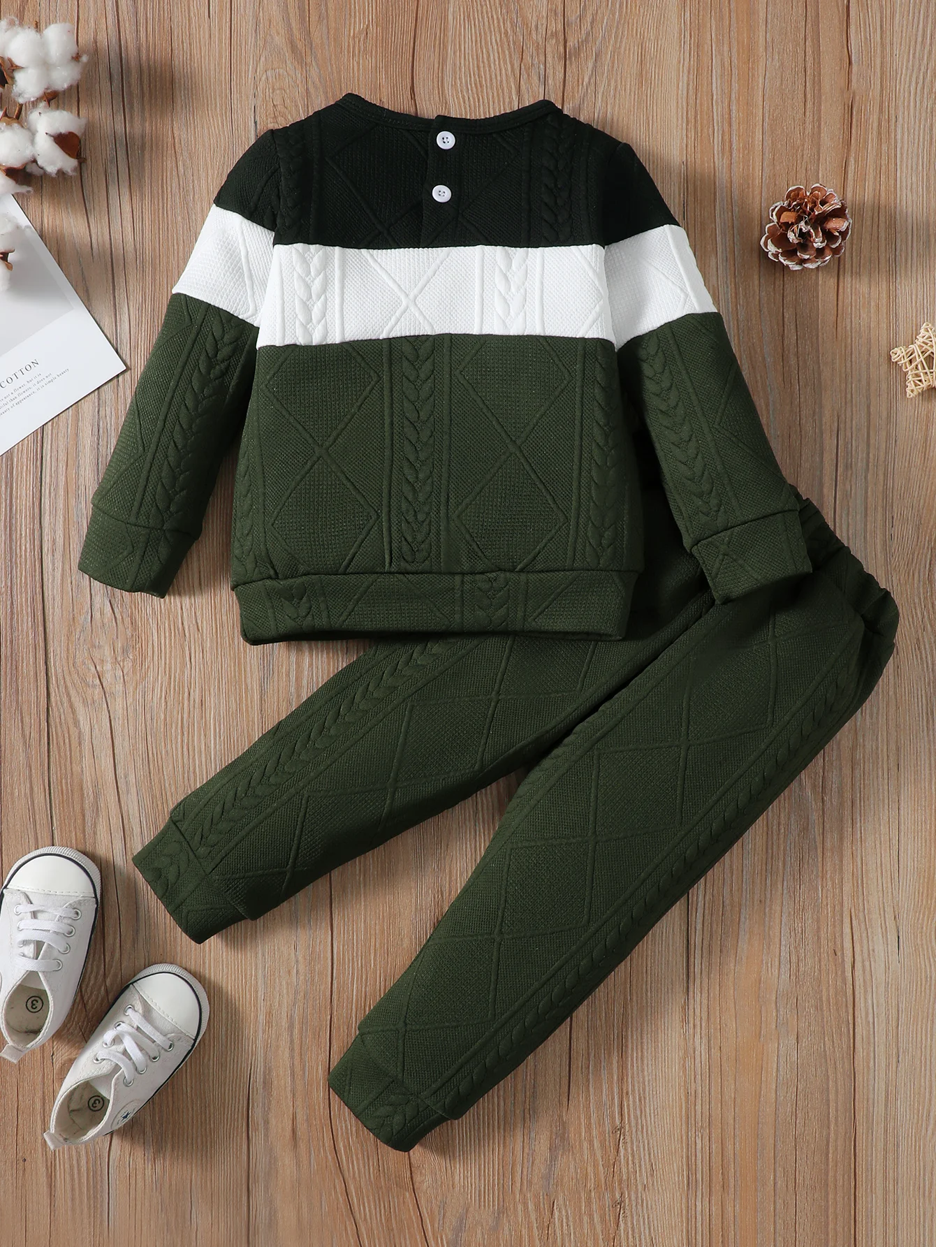 1-6 Years Kids Boy 2PCS Fashion Clothes Set Long Sleeves Patchwork Sweater+Pants Autumn&Winter Children Boy Casual Sports Outfit