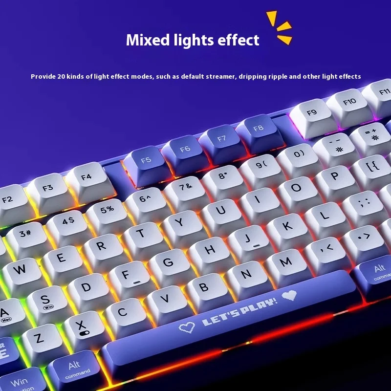 Ajazz Ak870mc Wired Mechanical Keyboard Satellite Axis 87 Key Hot-Swappable Keys Mixed Color Lighting Gaming Keyboard For Pc/Mac