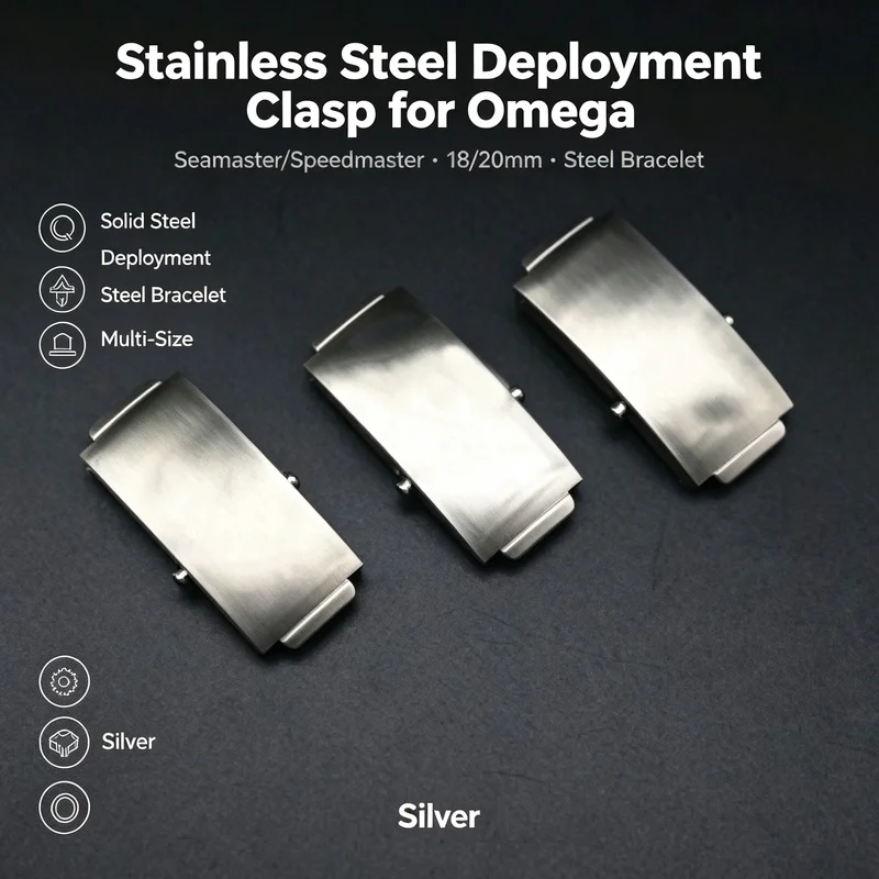 Premium Stainless Steel Deployment Clasp for Omega Seamaster Speedmaster Steel Bracelet 18/20mm Men Replacement Watch Buckle OO7
