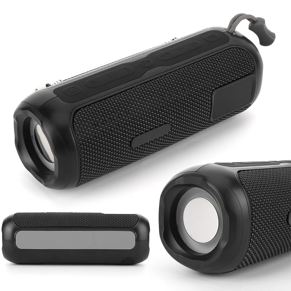 Altavoces Bluetooth 5V 2A 5W x 2 Sonido estéreo Bajos mejorados Altavoz inalámbrico portátil para exteriores Radio AM FM Radio recargable