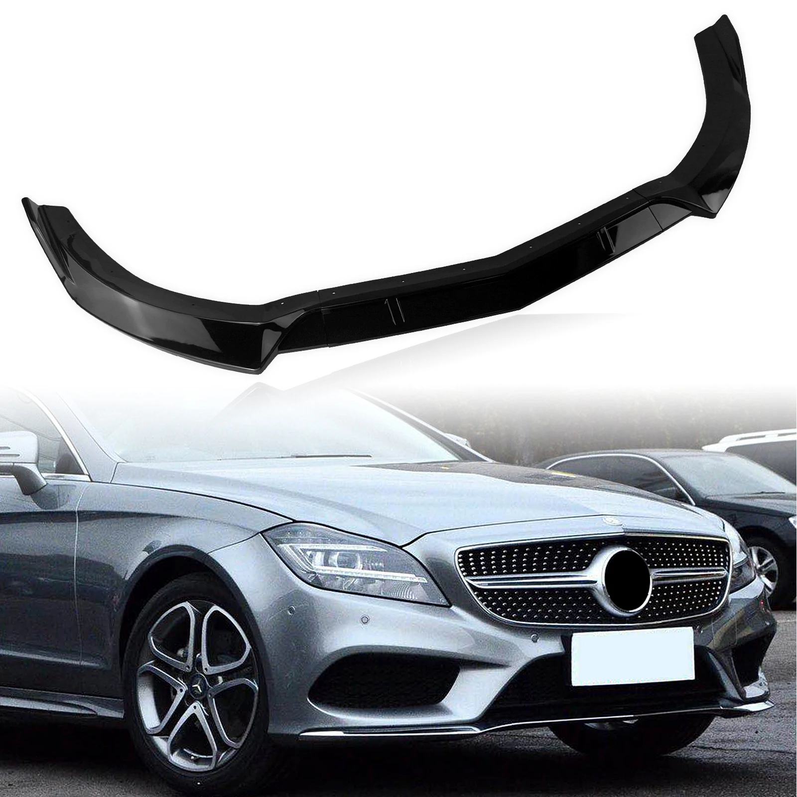 

Car Front Bumper Spoiler Blade Diffuser Lip Splitter Plate For Mercedes Benz CLS W218 CLS400 CLS500 CLS550 2015 2016 2017 2018