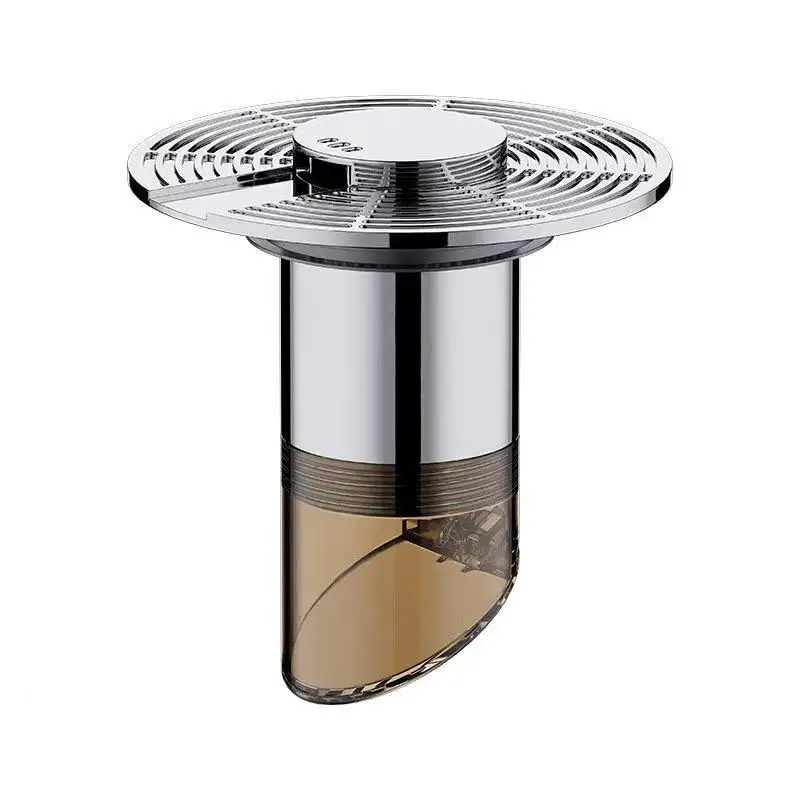Automatic Water-Floating Floor Drain Anti-Clog Brass PVC Core Filter Cap Effective Debris Catcher for All Drain Areas