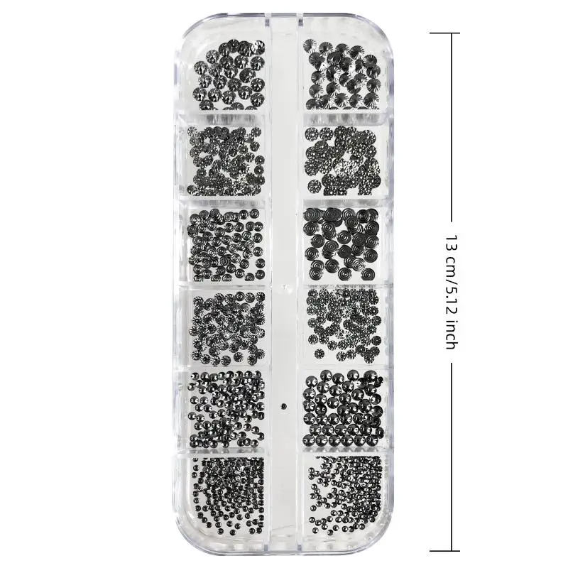 Trendy Punk Style 1 Box Metal Charms for Nail Art Easy Application for DIY Projects