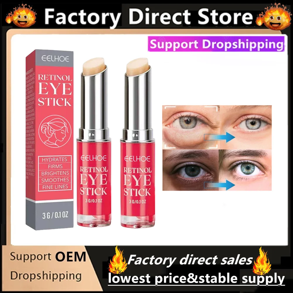 

2PCS Retinol Eye Cream Lightening Dark Circles Firming Skin Instant Eye Repair Serum Stick Female Eyes Care For Women