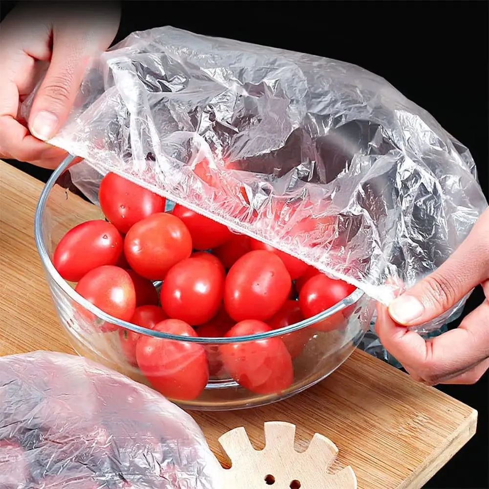 Couverture alimentaire en plastique élastique de qualité alimentaire pour poulet, sac rond pour fruits et légumes, couvercle de bol, couvercle de vaisselle, conservation de la fraîcheur dans la cuisine, sacs commandés