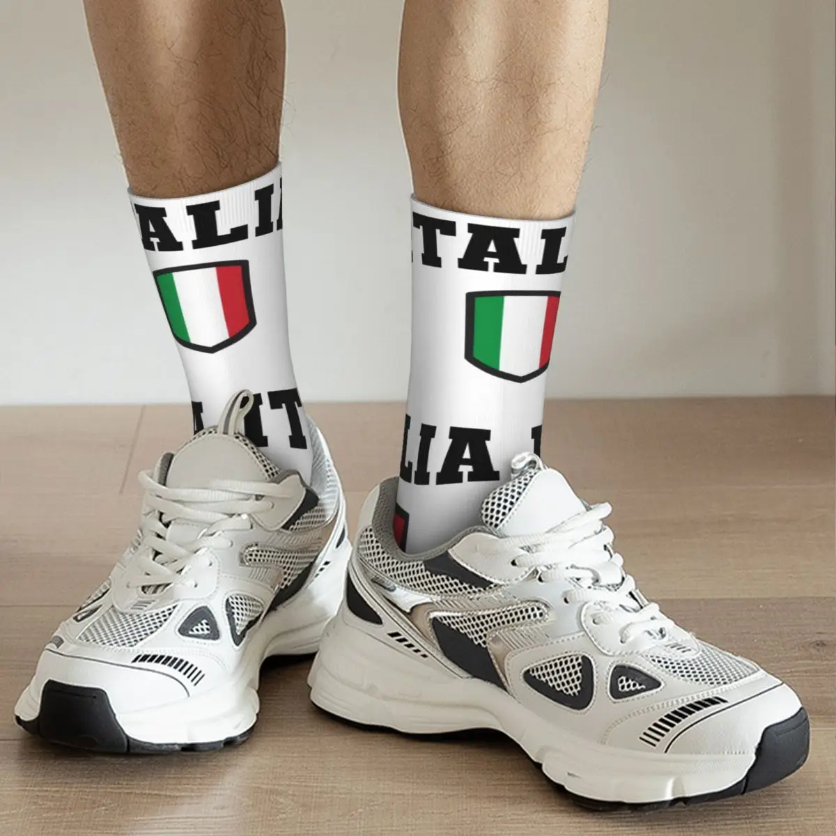 Calcetines largos de Italia con bandera italiana, accesorios para todas las estaciones, regalos para hombre y mujer