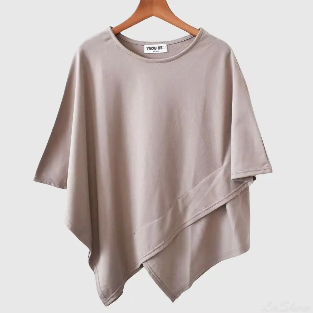 Sommer Damen Cross Irregular Top Lässiges Basic-Shirt Damen Schlankmachendes Kurzarm-T-Shirt Locker Sitzendes Street Dance Sport-Top für Frauen – Detail 6