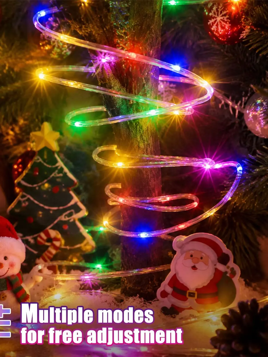 Solar-Lichtschlauch, Lichterkette für den Außenbereich, funkelnde Gartendekorations-Lichterkette, 12 Blinkmodi, automatisch beleuchtet bei Nacht, zur Dekoration Ihres Hofes, Ihrer Bäume, Ihrer Zäune,