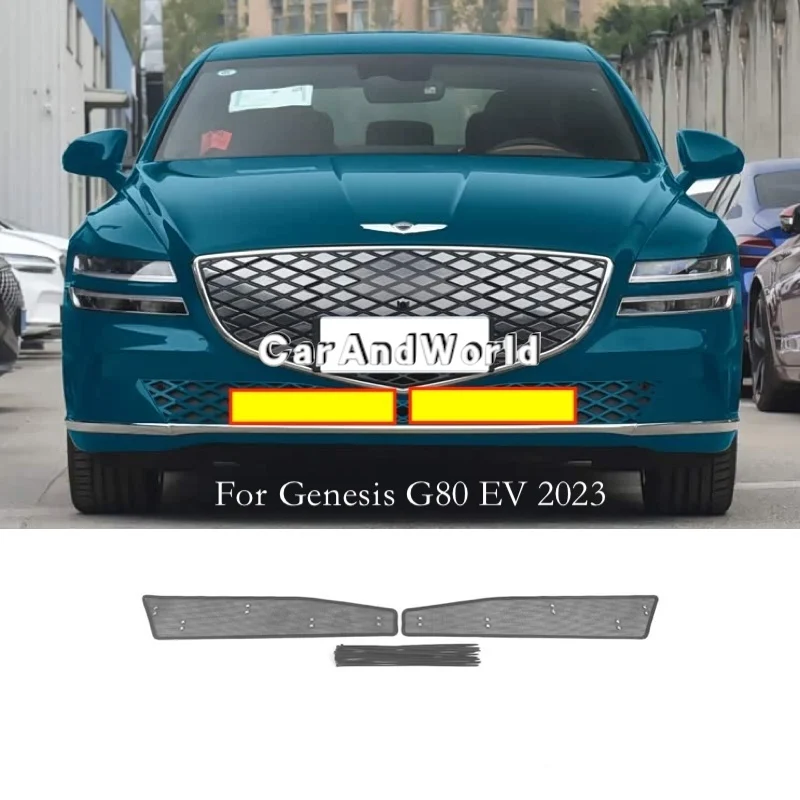 For Genesis G70 G80 GV60 GV70 EV 2021-2024 Grille Insert Net Radiator Condenser Protecte Cover Anti Insect Sand Mesh Accessories