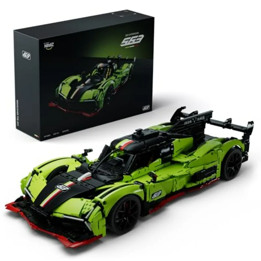 

S63 Hypercar Model Building Set 1:8 Scale Collectible Racing Car for Adults Black ABS Plastic 3 699 PCS Build and Display Race