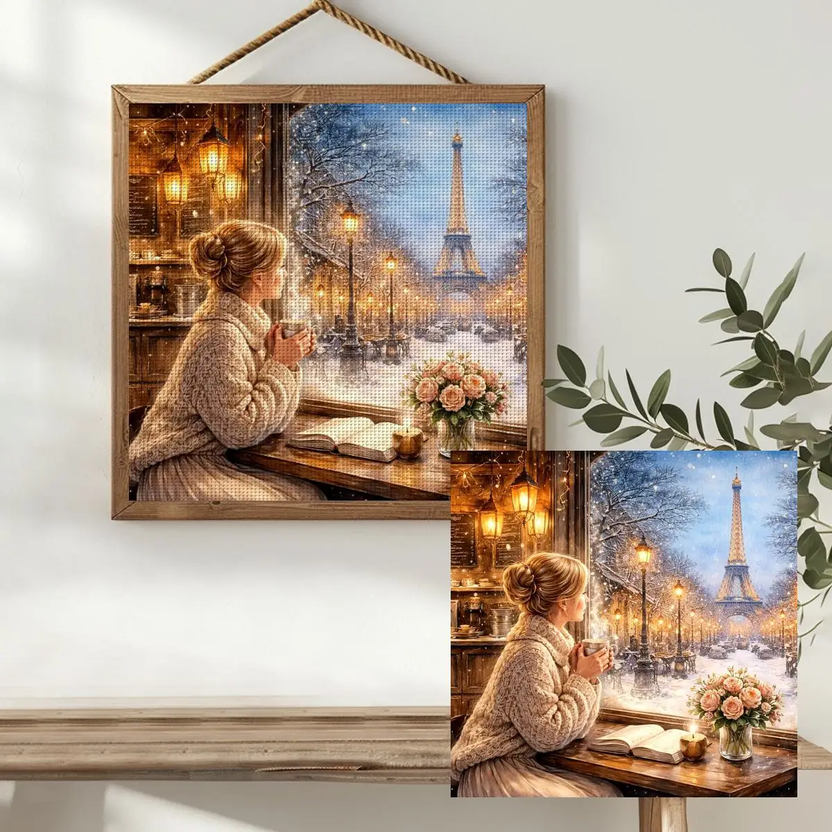 1 Stück 30x30 cm/11,8 Zoll Herbsttag Gestempeltes Kreuzstich-Set DIY-Kit 11/14/16CT DIY-Stickset DIY-Kreuzstich-Set – Detail 2