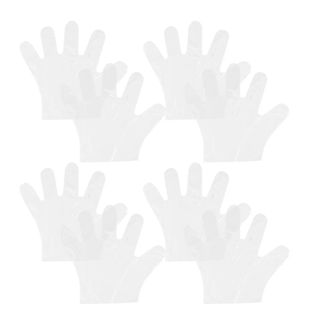

300Pcs Durable Clear Disposable Protective Gloves Food Grade Pe Mittens For Industrial Working Safety Hand Cover