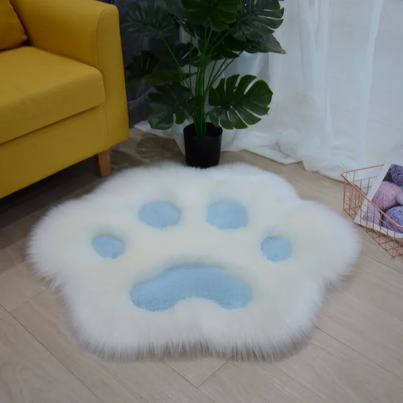 Lovely Cat Paw Pattern Soft Plush Carpet Home  Rugs and Carpets for Home Living Room