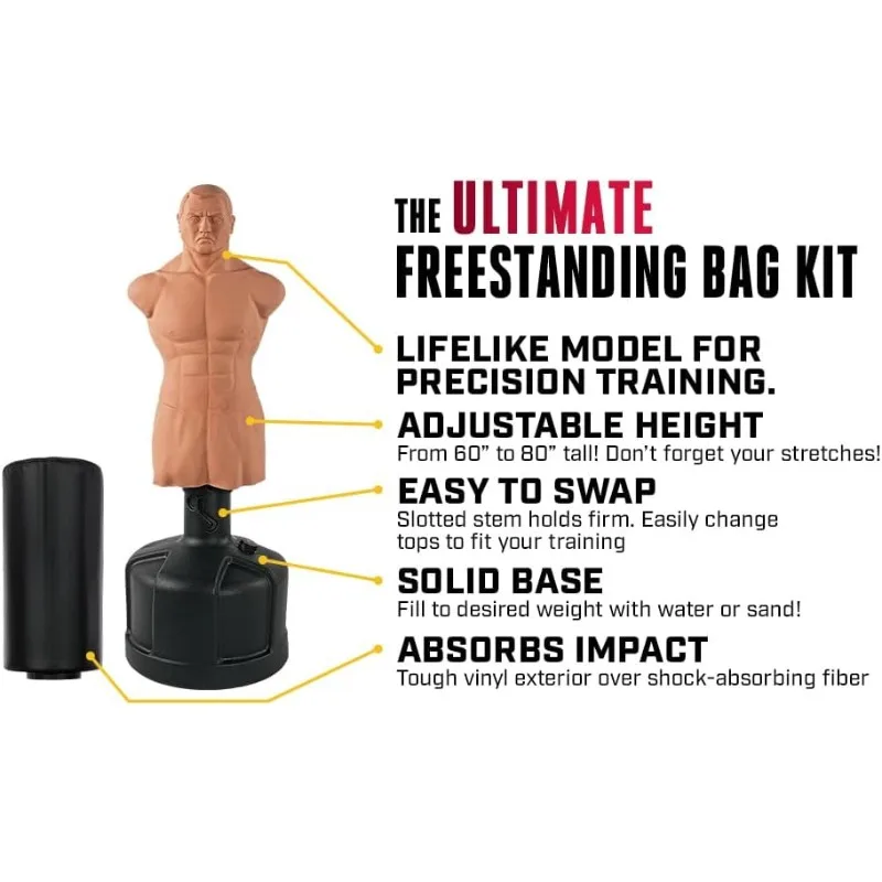 Punching Freestanding Punching Bag Boxing Dummy for Adult Fighting Dummy and Stand Kick Mannequin Training Dummy for Martial Art