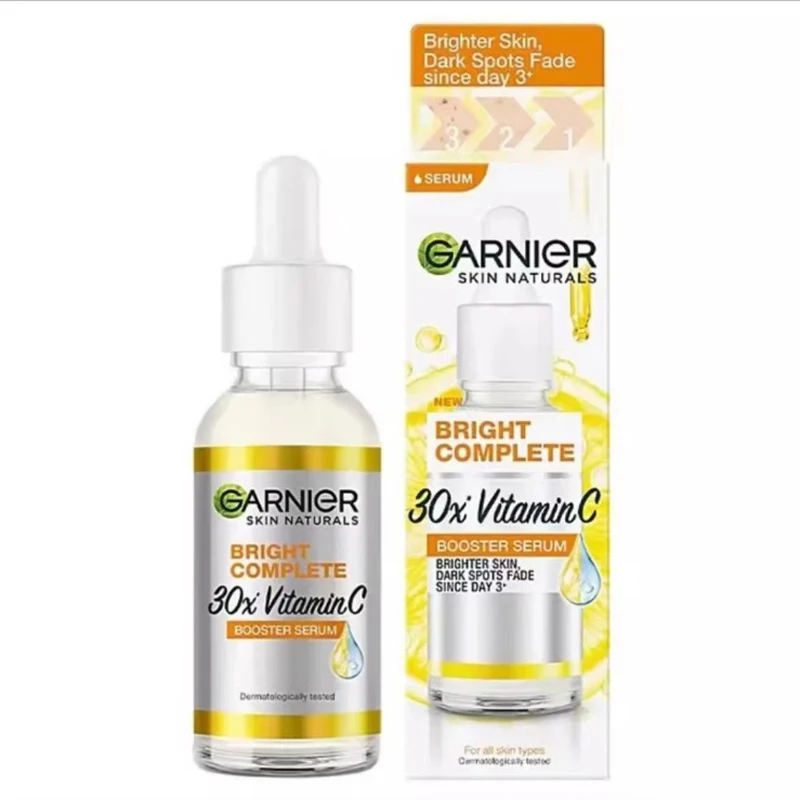 Garnier Bright Complete 30x Vitamin C Niacinamide Booster Serum Whitening Skin Tone Essence Fade Acne Mark Beauty Products 30ml