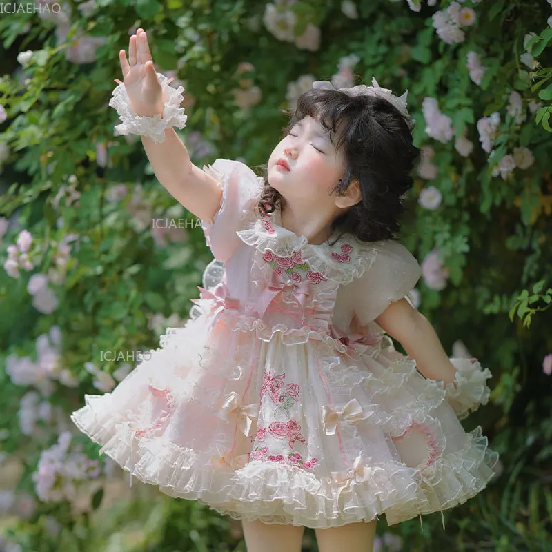 

Детское платье для маленьких девочек, платье принцессы Лолиты, Vestido, новые детские милые платья-пачки, весенне-летний костюм, одежда для дня рождения
