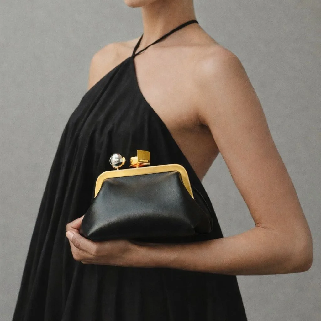 

Luxury Designer Women Bag NEW Kisslock Clip Shoulder Bags for Women PU Leather Purses and Handbags Mini Frame Clutch Pouch Chic