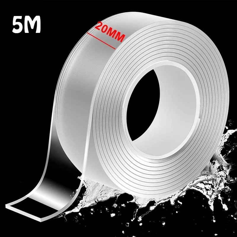 1M/3M/5M Nano Dubbelzijdige Tape Duty Transparante Zelfklevende Strips Antislip waterdichte Transparante Tape Voor Badkamer Keuken