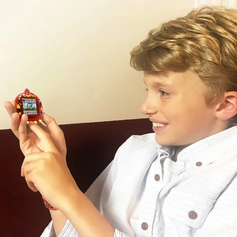 오리지널 반다이 타마고치 기가 애완 동물 기술 T-렉스 사운드 전자 게임기, 영어 레트로 향수 인터랙티브 어린이 장난감 선물