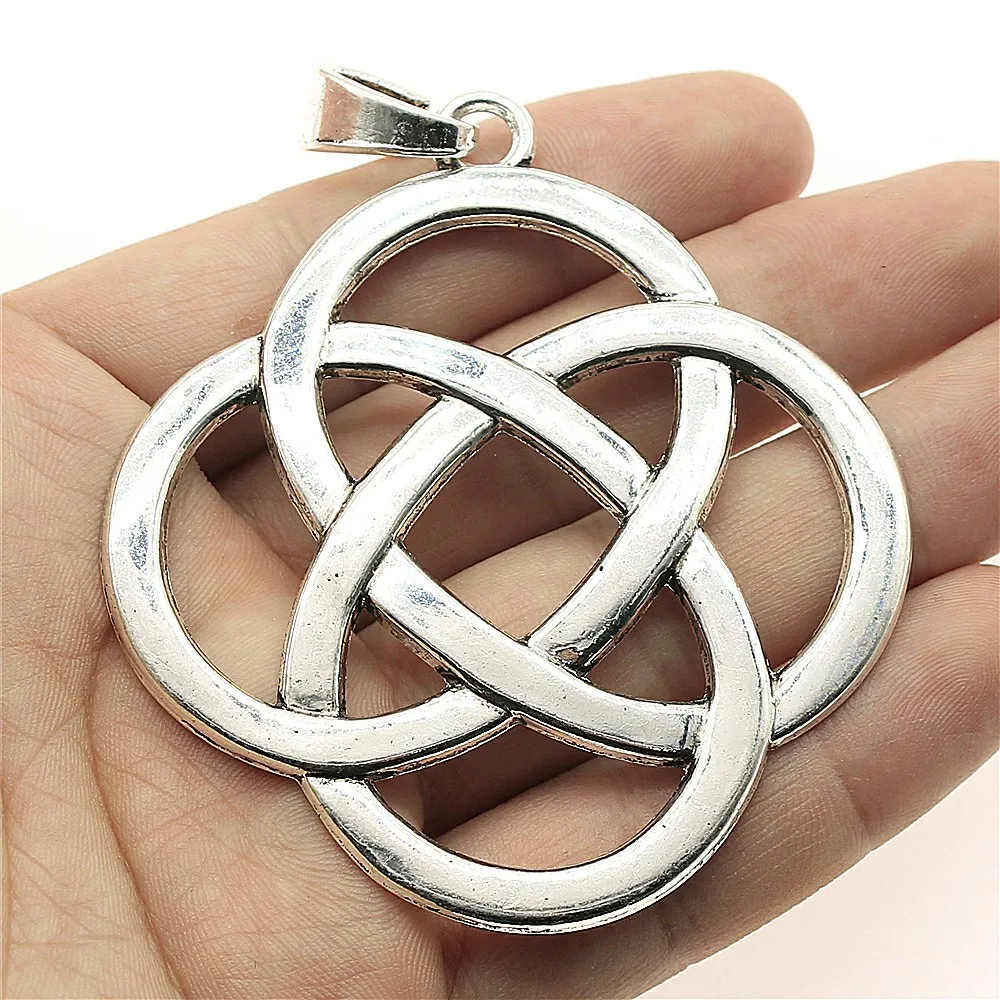 WYSIWYG 1pcs Large Chinese Knot Charms Pendants For Necklace Jewelry Making Findings 73x66mm