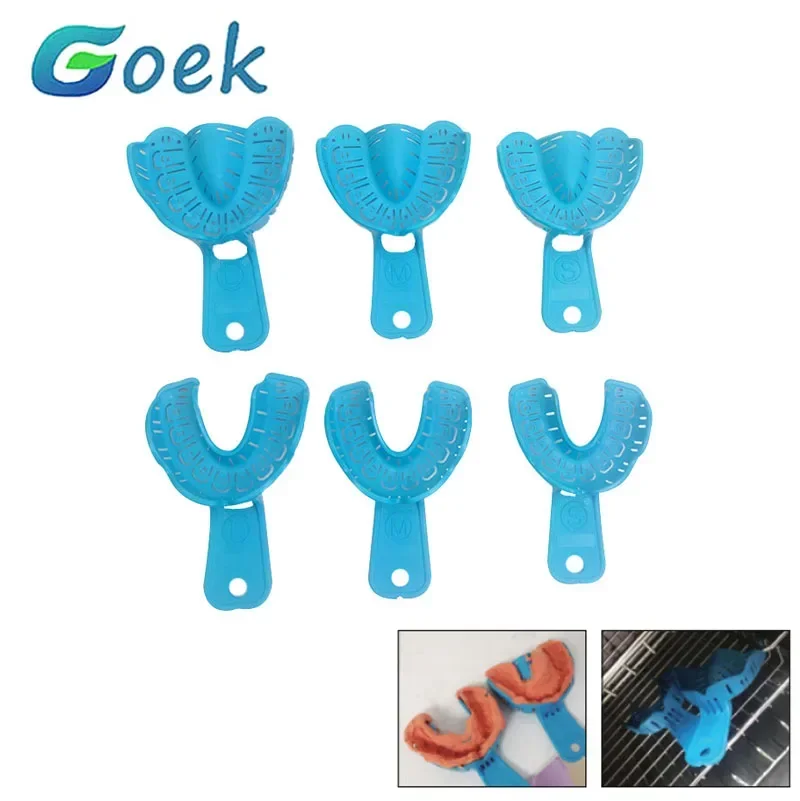 6Pcs/Bag Dental Impression Trays Autoclavable Plastic Adult And Children Material S/M/L Teeth Holder Oral Care Tools