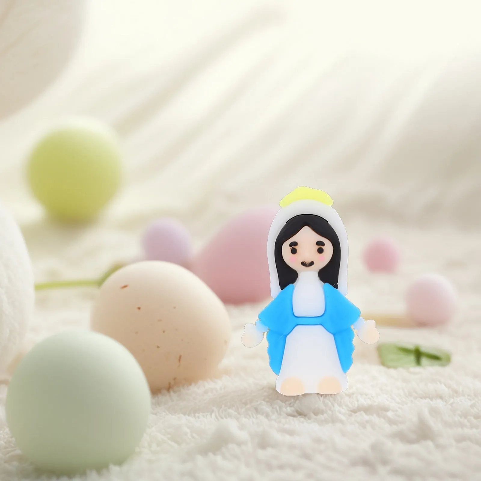10Pcs Little Virgin Mary Statue Catholic Faith Decoration Easter Party Favor Religious Gift Idea Game Stuffer Sunday