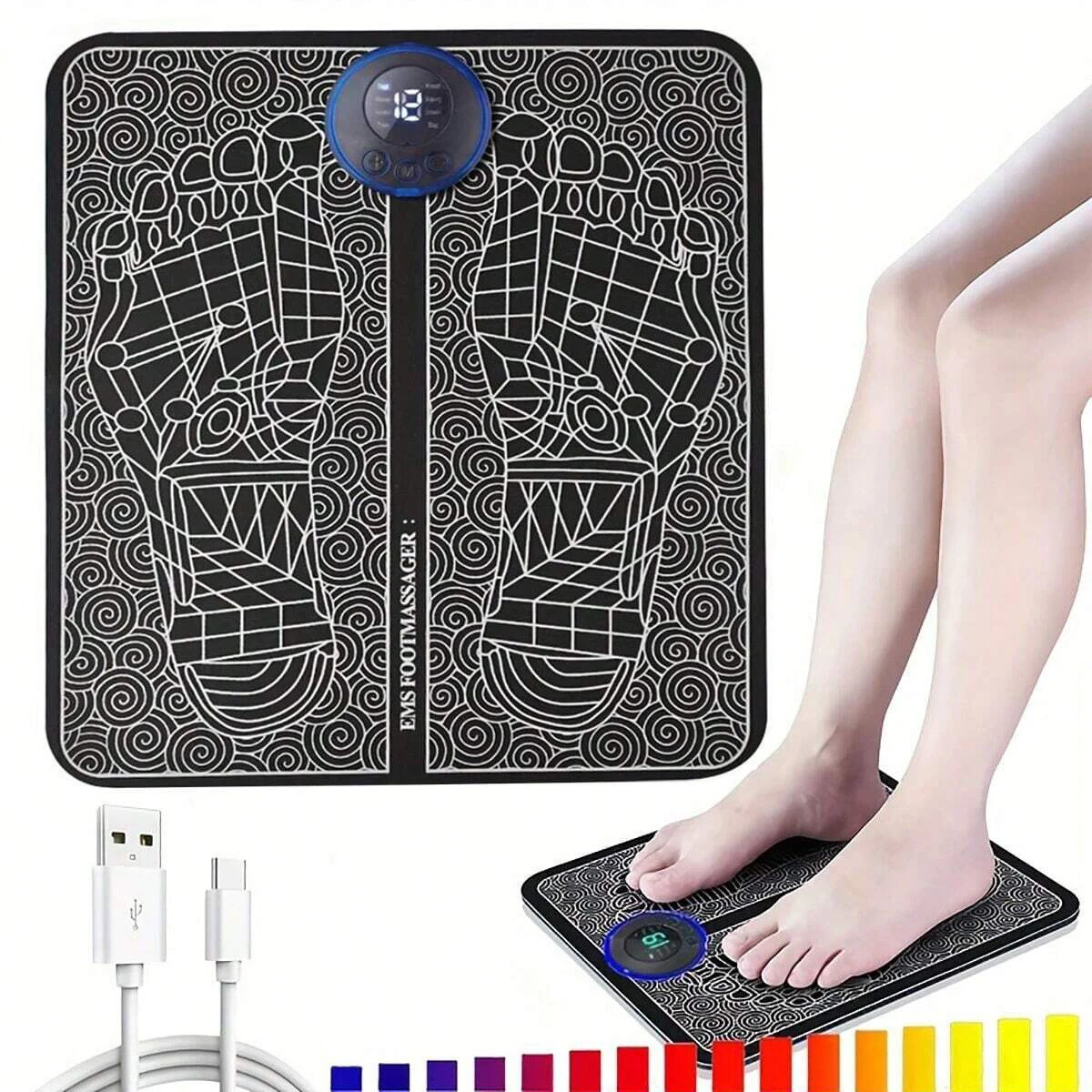 

1 шт., портативный Электрический массажер для циркуляции ног с USB-зарядкой