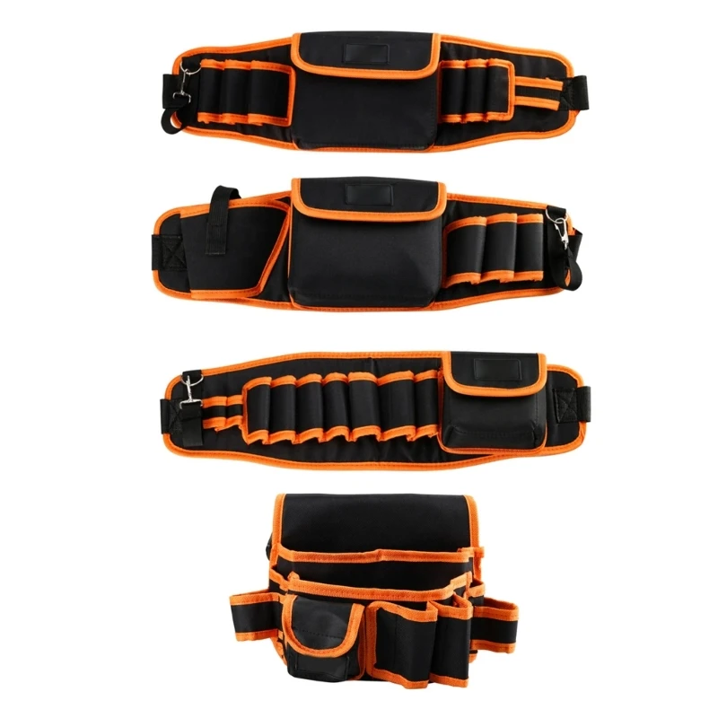 Electrician Tool Pouch Tool Belt Pouches Multiple Pockets Tool Organizers Attachment Pouch for Technician Maintenance 37JD