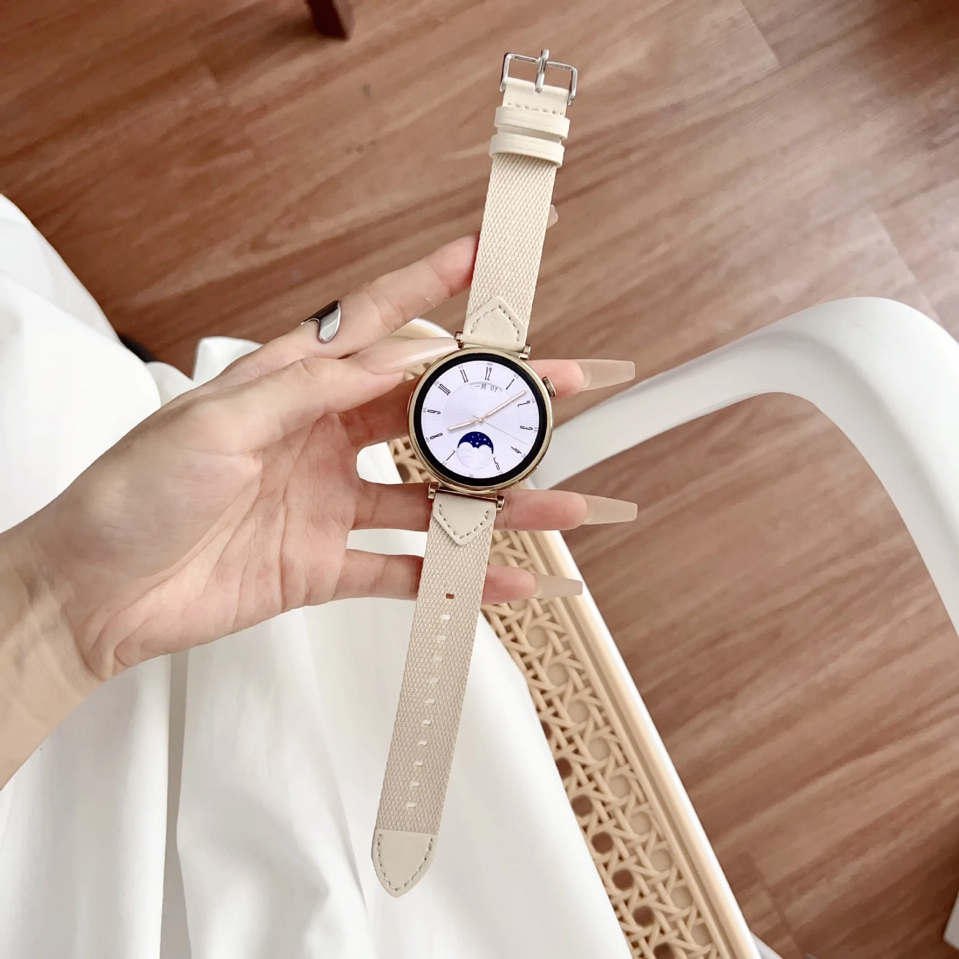 18 مللي متر حزام نايلون رسمي لساعة هواوي GT5Pro 42 مللي متر/GT5 4 41 سوار رياضي لـ Garmin Venu 3S/2S/265S 255S/Vivoactive 4S 3S