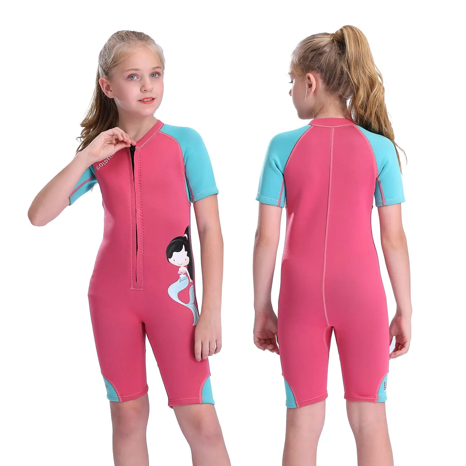 Kids Wetsuits Shorty Youth Wetsuit 2mm Neoprene Swimsuit for Children Girls Toddler Water Aerobics Swimming Diving Surfing