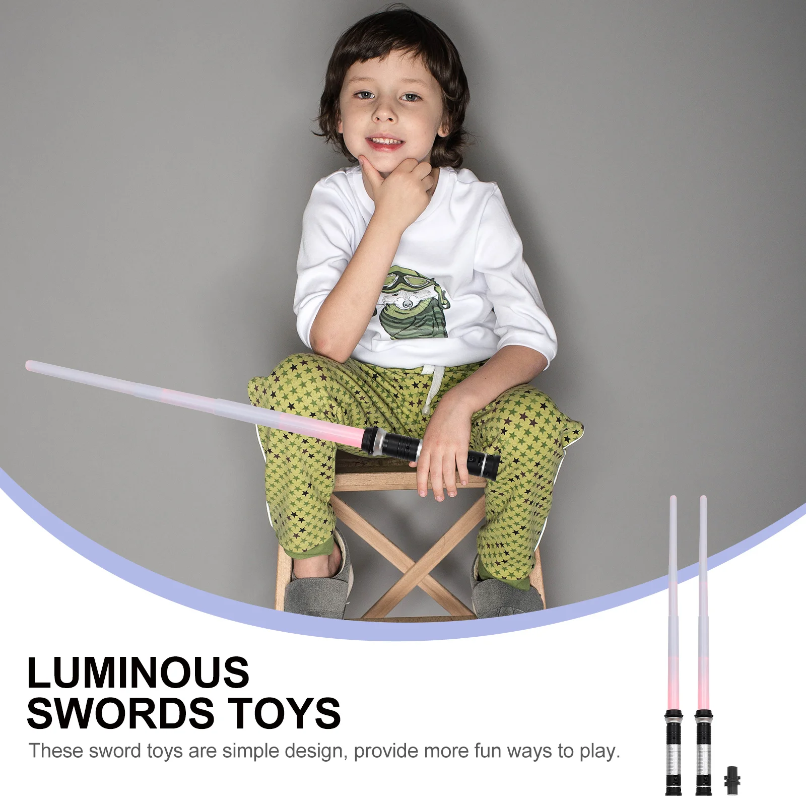 1 set 1 Set Of Kids Luminous Sword Glowing Swords Playthings For Party Birthday Christmas Cosplay Children Props Plastic Sword